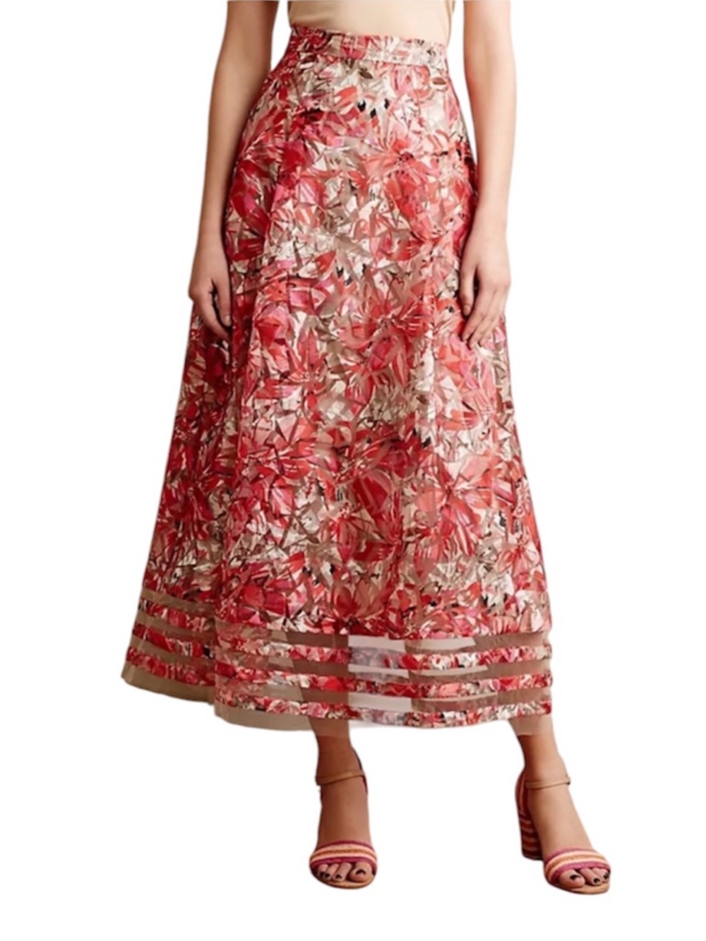 NWT Anthropologie Sachin + Babi Strawberry Hill Tulle Midi Skirt Women’s 6 Event